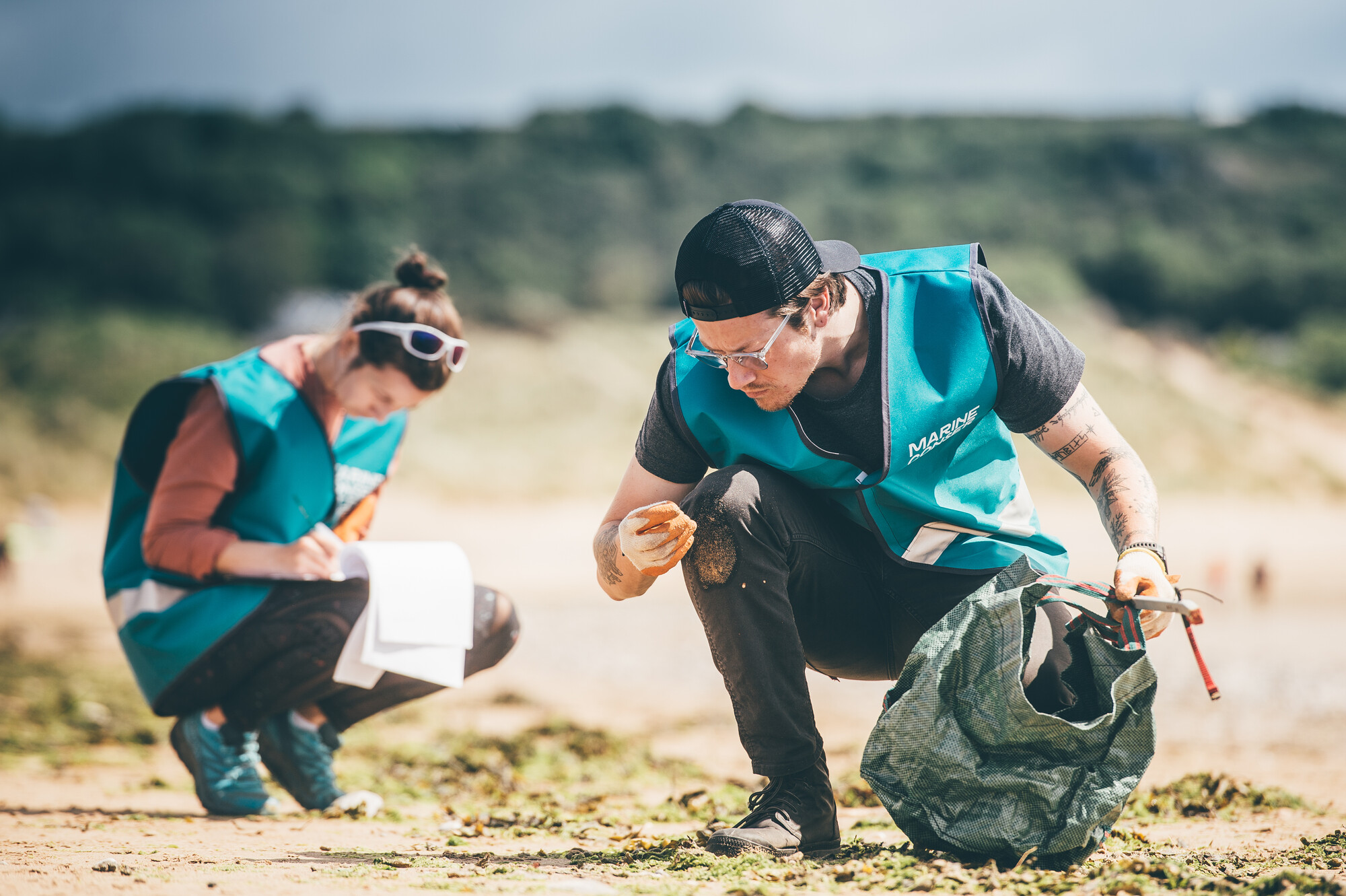 People from the Marine Conservation Society doing a beach clean